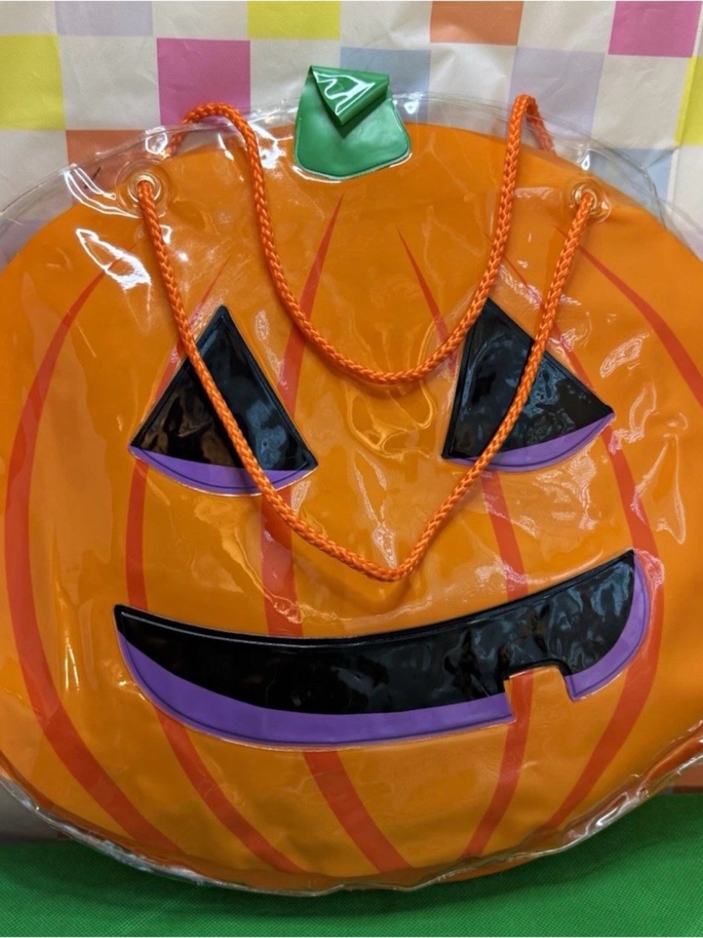 Vintage Huge Orange Pumpkin Trick-or-Treat Tote - Halloween Party Accessories